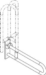 HEWI Hinged support rail, rotating (801-series) - click to see picture in full size - opens new window HEWI Hinged support rail, rotating (801-series)