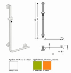 HEWI L-shaped shower head holder (950-series) HEWI L-shaped shower head holder (950-series)