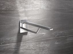 HEWI Hinged support rail, duo, satin finish, 700 mm