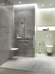 HEWI Hinged support rail, duo, satin finish, 700 mm