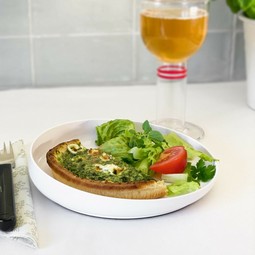 Etac Tasty plate with non-slip bottom, and low/high edge - click to see picture in full size - opens new window Etac Tasty plate with non-slip bottom, and low/high edge