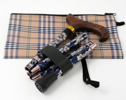 Small foldable walking stick with bag Small foldable walking stick with bag