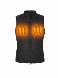 Battery heated vest - Women - Black - Quilted