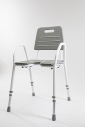 Shower chair with aid handles in each side