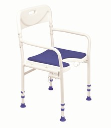 Shower chair with arm- and backrest, foldable Shower chair with arm- and backrest, foldable