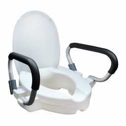 Raised Toilet Seat with Rails