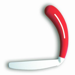 Kniv med ergonomiske, buede skafter