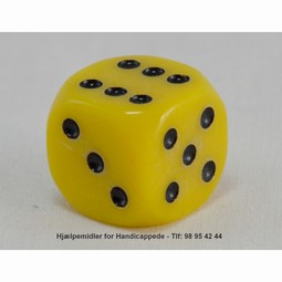 Farvede terninger m/hvide øjne 2x2 cm