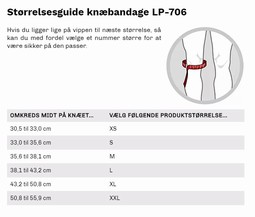 Knæbandage neopren LP-706 - click to see picture in full size - opens new window Knæbandage neopren LP-706