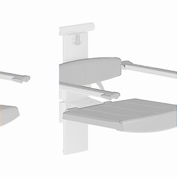 Shower seat for horizontal track, backrest and armrest,height/sideways
