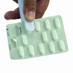 Pill opener with storage Pill opener with storage