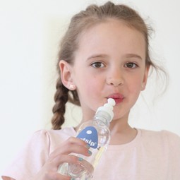 Letsip bottle with tongue stopper