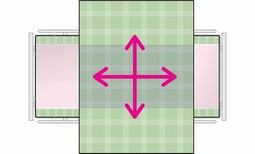 Satin stitching 4 directions, Midi - 140x200 cm (140x148 cm)