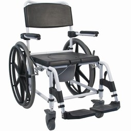 Commode and shower chair Kakadu Tilt with 24 inch rear wheel Commode and shower chair Kakadu Tilt with 24 inch rear wheel