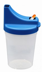 Cup with a pill swallowing feature Cup with a pill swallowing feature