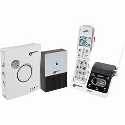 Geemarc cordless phone with answering machine, door phone and clock Geemarc cordless phone with answering machine, door phone and clock
