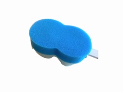 Combined bath sponge and bath scrub with long handle