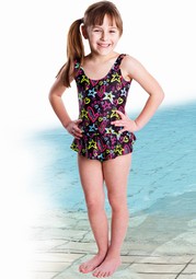 Incontinence patterned swimsuit for girls Incontinence patterned swimsuit for girls