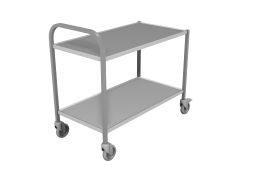 Stainless steel rolling table with push bar Stainless steel rolling table with push bar