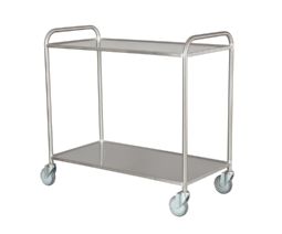Stainless table trolley w/shelves and bead edge