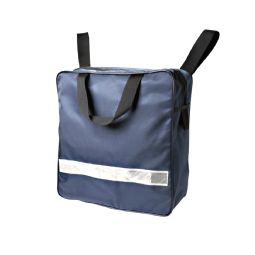 Dark blue bag for wheelchair with reflector - example from the product group baskets, bags, luggage lockers, cup and bottle holders mounted on wheelchairs Dark blue bag for wheelchair with reflector - example from the product group baskets, bags, luggage lockers, cup and bottle holders mounted on wheelchairs