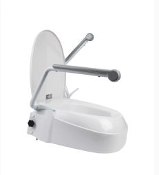Fast Toilet Riser with Adjustable Height and Foldable Armrests - click to see picture in full size - opens new window Fast Toilet Riser with Adjustable Height and Foldable Armrests