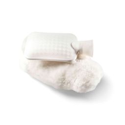 Hot water bottle with sheepskin cover 20 x28cm Hot water bottle with sheepskin cover 20 x28cm