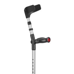 Crutches with anatomical soft grip and double adjustment