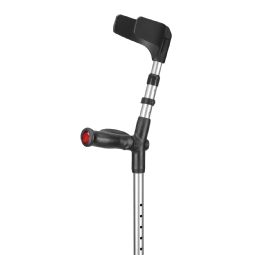 Crutches with anatomical soft grip and double adjustment