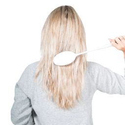 Hairbrush with long handle - click to see picture in full size - opens new window Hairbrush with long handle