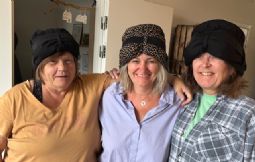 Deep pressure therapy hat w/pp balls - click to see picture in full size - opens new window Deep pressure therapy hat w/pp balls