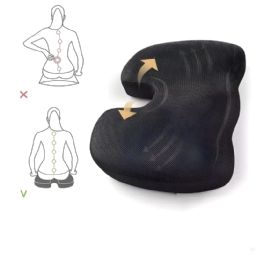 Coccyx cushion with memory foam and cooling gel