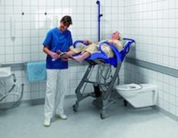 Carendo, height adjustable hygiene chair